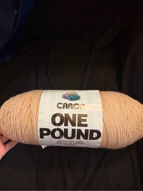 Caron One Pound Yarn in Beige - Soft Acrylic for Home Crafts